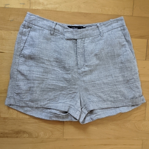 Simons Icone 100% linen heather grey shorts size 6 T2 - Picture 1 of 7